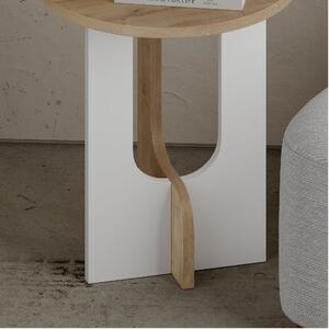 Přístavný stolek LUNA dub/bílá