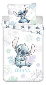 Bílé bavlněné dětské povlečení na jednolůžko 140x200 cm Lilo and Stitch "Ohana White" – Jerry Fabrics