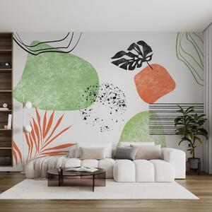Fototapeta Zelené a oranžové umění, Abstraktní fototapety, Populární fototapety, w01298 - Tapeko.co.cz