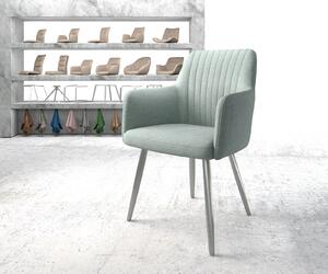 DELIFE Jídelní židle Greg-Flex mentolová plochá tkanina zaoblená podnož z nerezové oceli