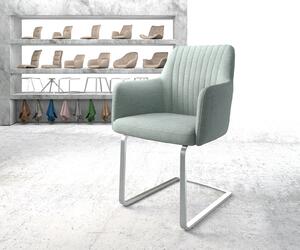 DELIFE Jídelní židle Greg-Flex mentolová plochá tkanina konzolová podnož plochá nerezová ocel