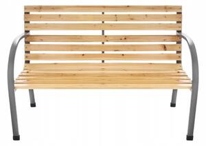 Lavička s opěradlem, dřevěná, 120 x 58 cm