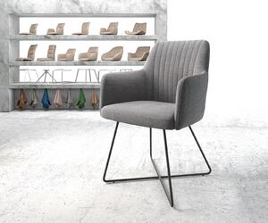 DELIFE Jídelní židle Greg-Flex světle šedá texturovaná tkanina X podnož černá