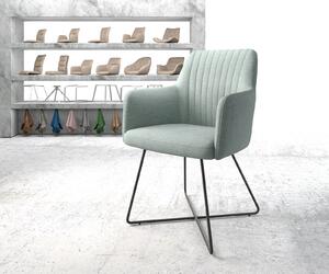 DELIFE Jídelní židle Greg-Flex mentolová plochá tkanina podnož ve tvaru 