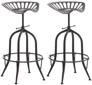 Kovová industriální barová židle Chuck (SET 2 ks) - Bronzová