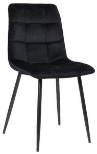 Jídelní židle Tilde ~ samet, kovové nohy černé - Černá