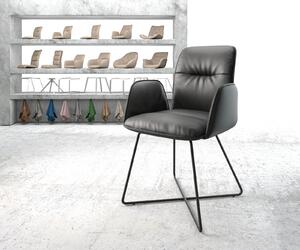 DELIFE Jídelní židle Vinja-Flex černá pravá kůže podnož ve tvaru 