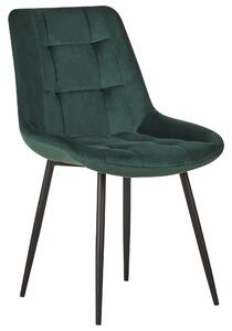 Umělý samet Jídelní židle Sada 2 ks Tmavě zelená MELROSE