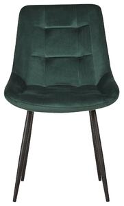 Umělý samet Jídelní židle Sada 2 ks Tmavě zelená MELROSE