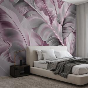 Fototapety luxusní velké banánové listy v růžově šedých tónech, Fototapety příroda, Fototapety palmové listy, w07876v2 : uwalls.cz