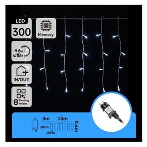 Aigostar - LED Venkovní vánoční řetěz 300xLED/8 funkcí 15x0,4 m IP44 stud bílá