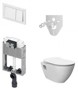Tece Set modulu pro zazdění, bílé tlačítko, WC závěsné Rimless a sedátko