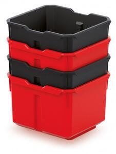 Prosperplast Sada 4 plastových boxů na nářadí X BLOCK BOX 157x140x210 černé/červené KXBS1614-S411/3020-XG