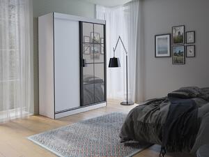 Šatní skříň OSLIN II 150 cm bílá + černá