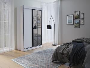 Šatní skříň OSLIN II 120 cm bílá + černá
