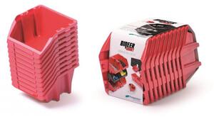 Prosperplast Set úložných boxů 10ks BINEER SHORT SET 288x158x187 červený KBISS20-3020-XG