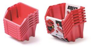 Prosperplast Set úložných boxů 6ks BINEER SHORT SET 214x198x238 červený KBISS22-3020-XG