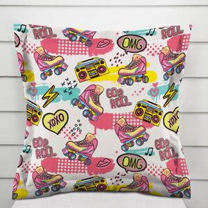 Biante Dětský bavlněný povlak na polštář s lemem Sandra SA-604 Růžový retro styl 30 x 50 cm