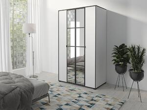 Šatní skříň OSLIN I 120 cm bílá + černá