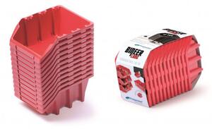 Prosperplast Set úložných boxů 12ks BINEER LONG SET 190x77x120 červený KBILS12-3020-XG