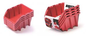 Prosperplast Set úložných boxů 4ks BINEER LONG SET 295x198x195 červený KBILS30-3020-XG