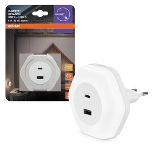 Osram - LED Orientační svítidlo do zásuvky s USB LUNETTA LED/15W/230V