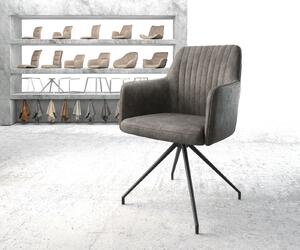 DELIFE Otočná židle Greg-Flex anthracite vintage křížová podnož zaoblená otočná černá