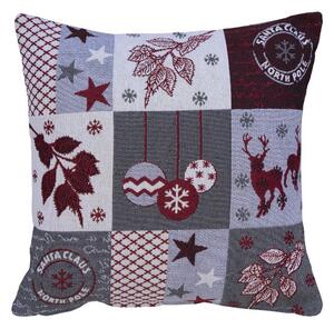 Povlak MOTIV winter patch šedočervená 40 x 40 cm