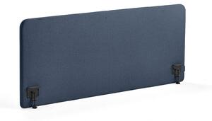 AJ Produkty Stolový paraván ZONE, černé svorky, 1600x650x30 mm, potah Hush, námořnická modrá