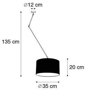 Závěsná lampa ocelová se stínidlem 35 cm nastavitelná taupe - Blitz I