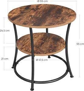 VASAGLE Odkládací stolek Industry - 55x55x55 cm