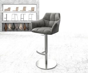 DELIFE Barová židle Yulo-Flex vintage šedá otočná podnož výškově nastavitelná nerezová ocel