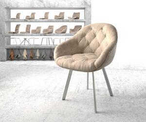 DELIFE Jídelní židle Gaio-Flex béžová vintage oválná podnož nerezové oceli