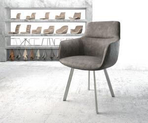 DELIFE Jídelní židle Pejo-Flex antracitová vintage oválná podnož nerezová ocel