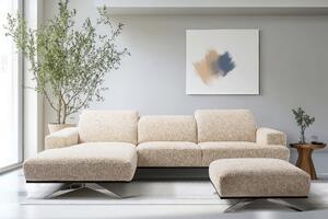 ROHOVÁ SEDAČKA, textil, béžová Livetastic - Sedací soupravy, Online Only
