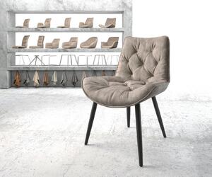 DELIFE Jídelní židle Taimi-Flex taupe vintage zaoblená podnož černá
