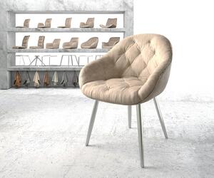 DELIFE Jídelní židle Gaio-Flex béžová vintage zaoblená podnož z nerezové oceli