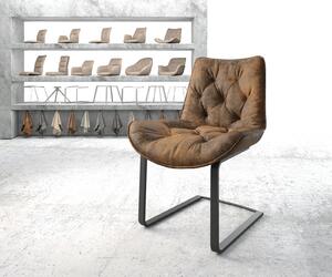DELIFE Jídelní židle Taimi-Flex hnědá vintage konzolová podnož plochá černá