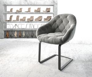 DELIFE Jídelní židle Gaio-Flex šedý samet konzolová podnož plochý černý