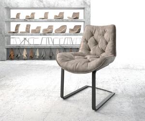 DELIFE Jídelní židle Taimi-Flex taupe vintage konzolová podnož plochá černá