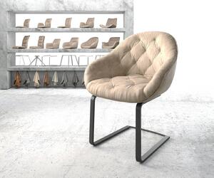 DELIFE Jídelní židle Gaio-Flex béžová vintage konzolová podnož plochá černá