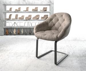 DELIFE Jídelní židle Gaio-Flex taupe vintage konzolová podnož plochá černá