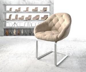 DELIFE Jídelní židle Gaio-Flex béžová vintage konzolová podnož z nerezové oceli