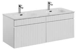 Comad Koupelnová skříňka s keramickým dvojumyvadlem Iconic White 120 cm - bílá