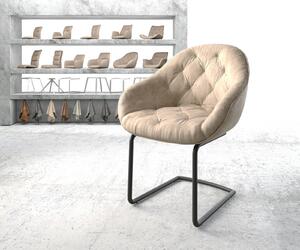 DELIFE Jídelní židle Gaio-Flex béžová vintage konzolová podnož kulatá černá