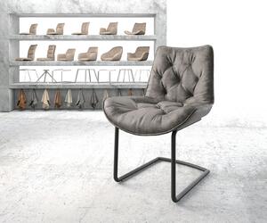 DELIFE Jídelní židle Taimi-Flex šedá vintage konzolová podnož kulatá černá