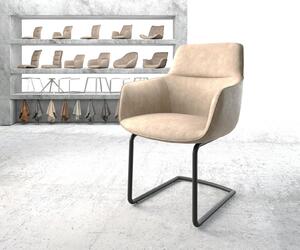 DELIFE Jídelní židle Pejo-Flex béžová vintage konzolová podnož kulatá černá