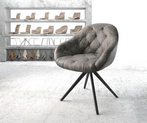 DELIFE Otočná židle Gaio-Flex šedý vintage křížová podnož hranatá otočná černá