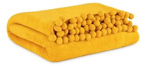 HOMLA Mikrovláknová deka s kuličkami HJO mustard/hořčicová 150x200 cm