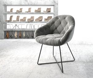 DELIFE Jídelní židle Gaio-Flex šedý samet podnož ve tvaru 